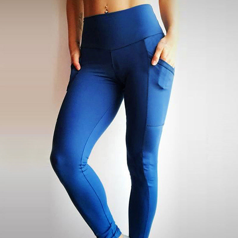 pants, female yoga pants cross-border sports fitness hot high waist side double pocket yoga pants female hips bodybuilding pants