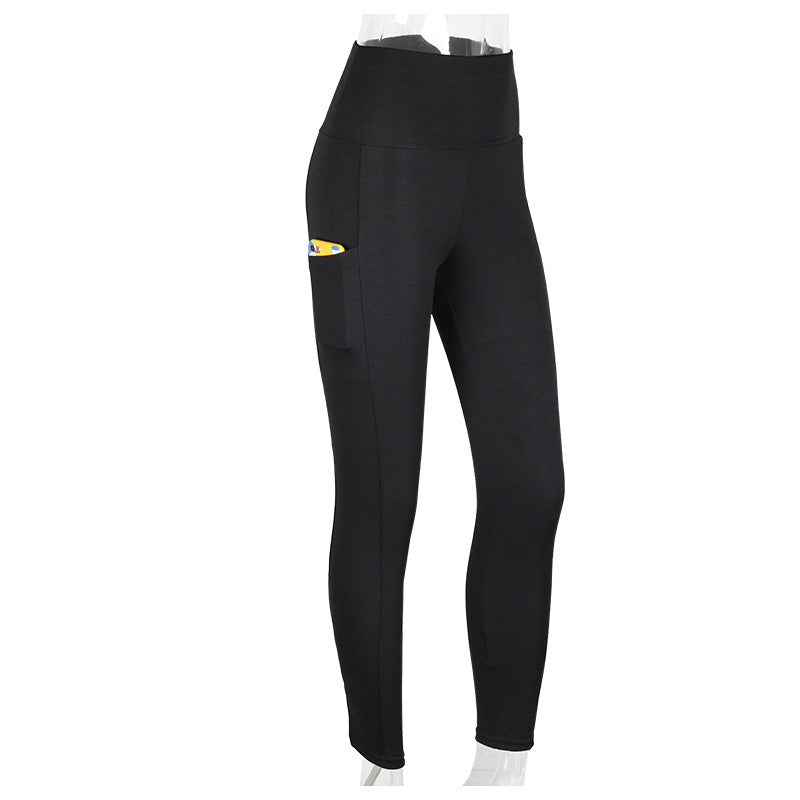 pants, female yoga pants cross-border sports fitness hot high waist side double pocket yoga pants female hips bodybuilding pants