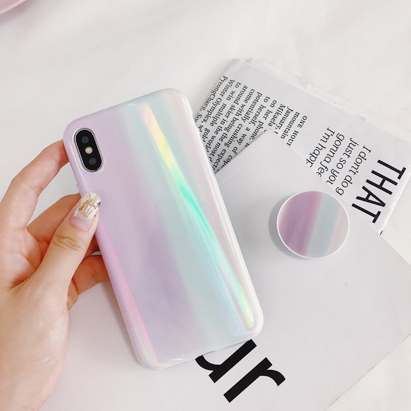 Case For iPhone XS XR XS Max X 6 6S 7 8 Plus Fashion Aurora Pattern Laser Soft Protector Phone Back Cover Case