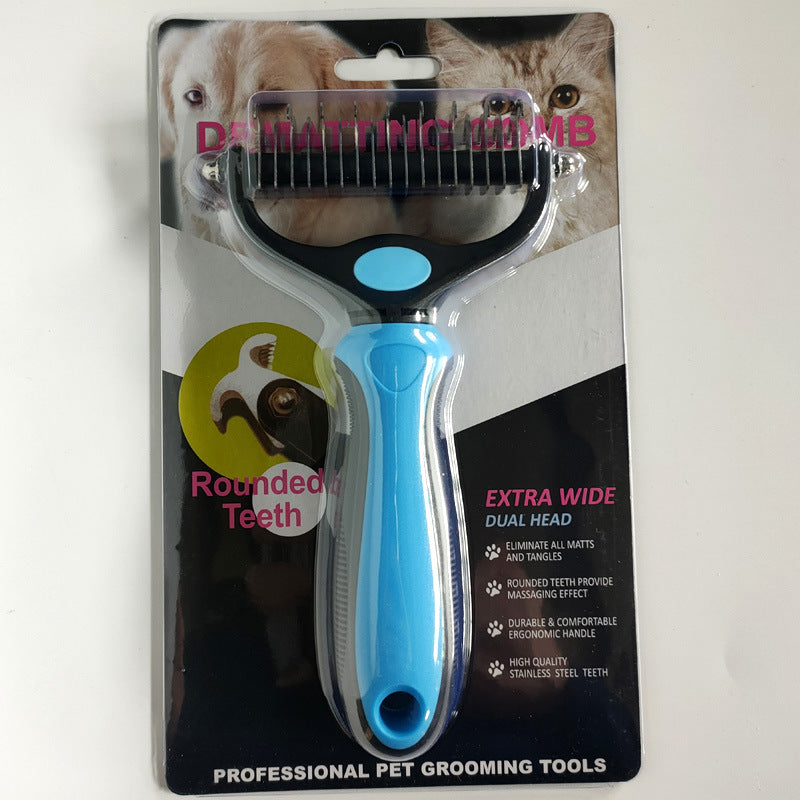 Pet Grooming and Cleaning Supplies Dog Comb Knot Knife Hair Removal Nail Rake Comb Stainless Steel Dog Comb For Long-haired Dogs