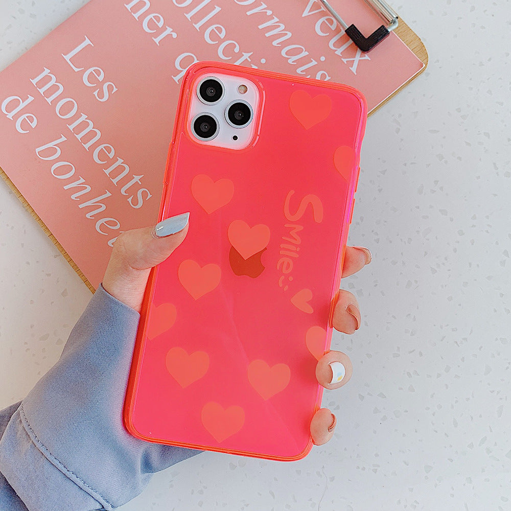 Case, iPhone case Apple Phones case Double-sided Coated Lemon Yellow Wave Point Love Couple Suitable for Apple Phones