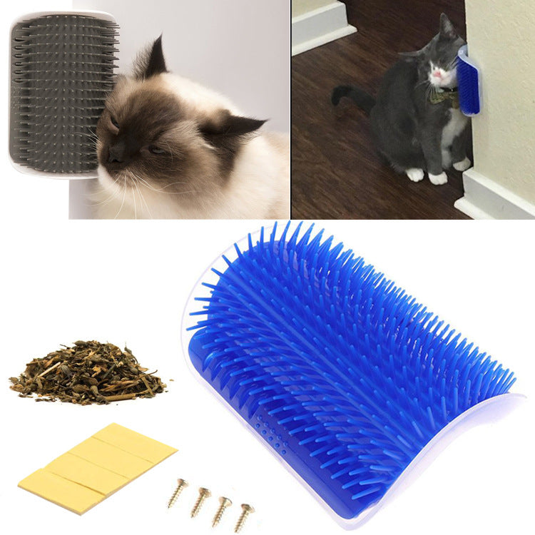 Pet Products For Cats Brush Corner Cat Massage Self Groomer Comb Brush With Catnip