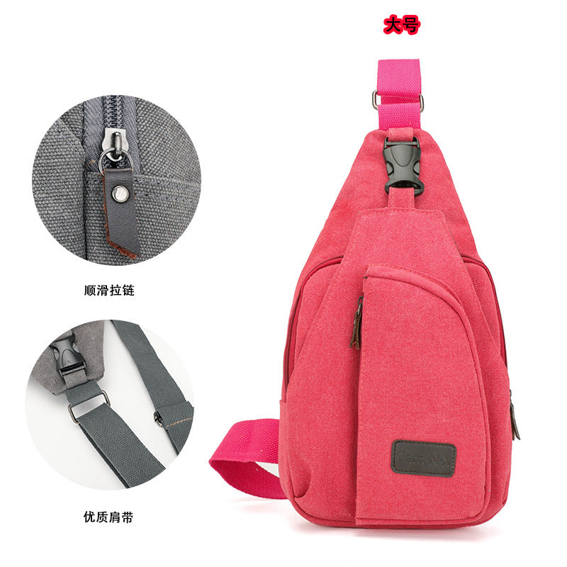 bag, chest bag Factory direct Korean casual men's chest bag sports canvas men's bag small bag multi-function outdoor small bag tide