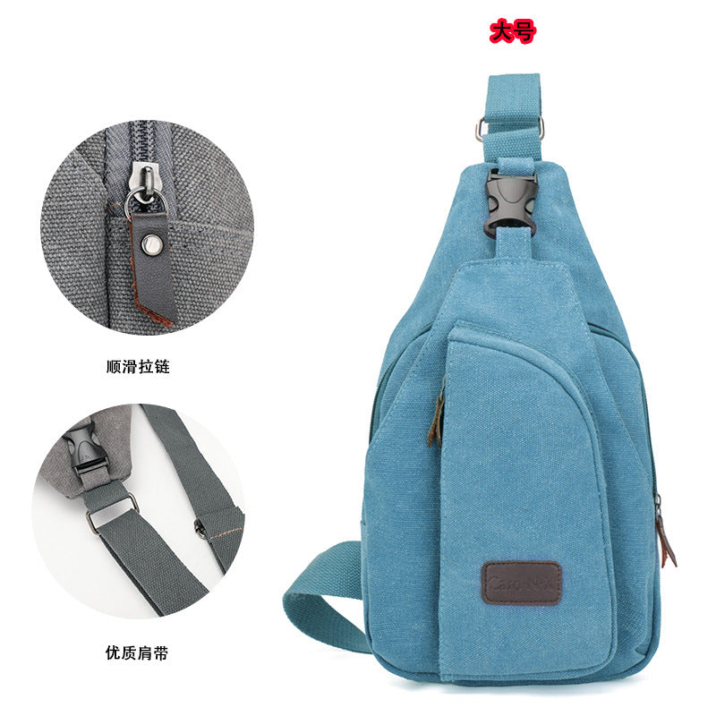 bag, chest bag Factory direct Korean casual men's chest bag sports canvas men's bag small bag multi-function outdoor small bag tide