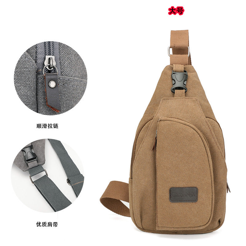 bag, chest bag Factory direct Korean casual men's chest bag sports canvas men's bag small bag multi-function outdoor small bag tide