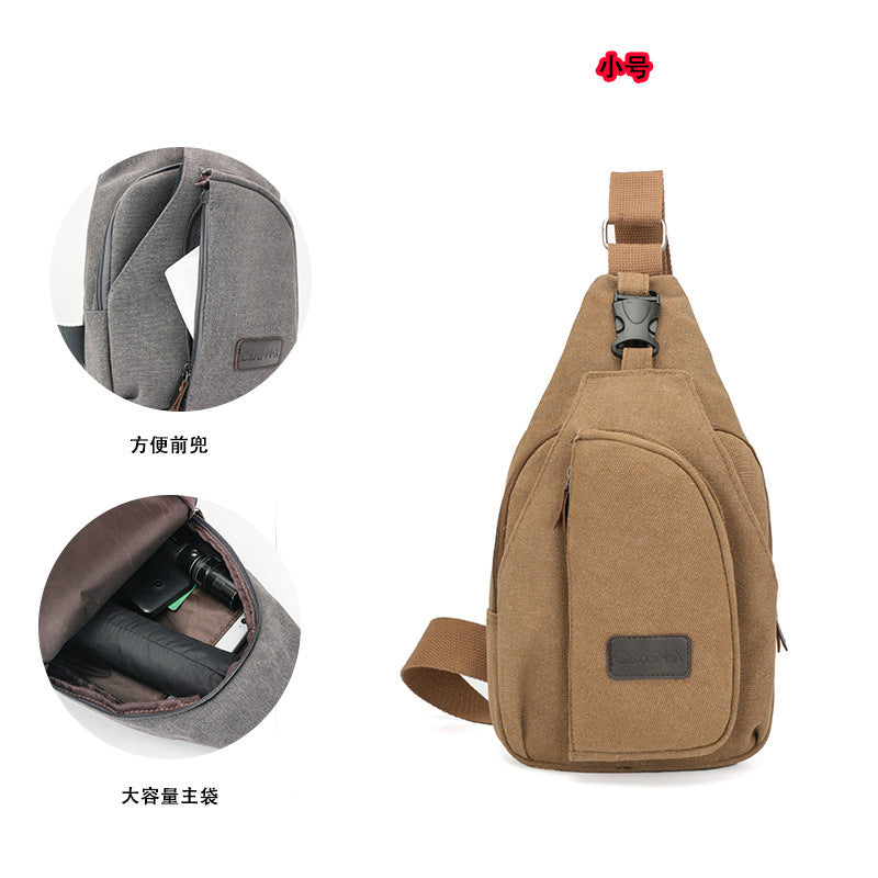 bag, chest bag Factory direct Korean casual men's chest bag sports canvas men's bag small bag multi-function outdoor small bag tide