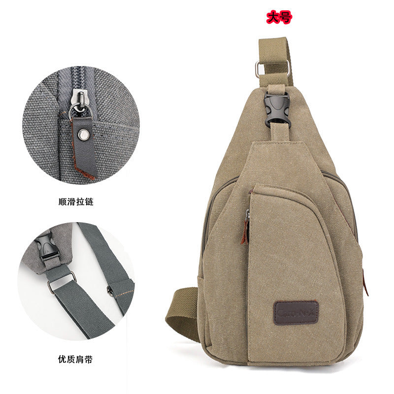 bag, chest bag Factory direct Korean casual men's chest bag sports canvas men's bag small bag multi-function outdoor small bag tide