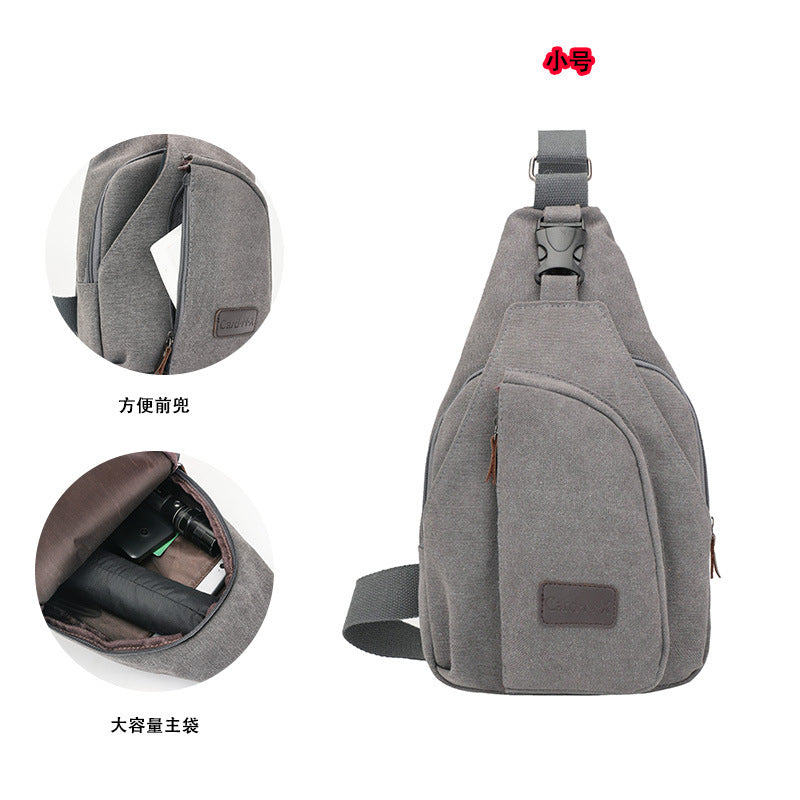 bag, chest bag Factory direct Korean casual men's chest bag sports canvas men's bag small bag multi-function outdoor small bag tide