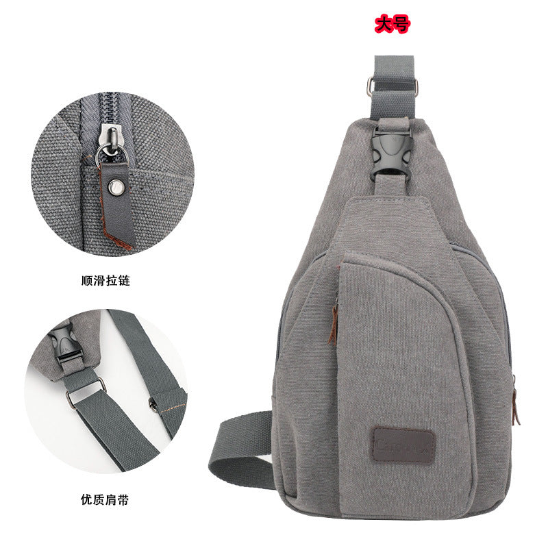 bag, chest bag Factory direct Korean casual men's chest bag sports canvas men's bag small bag multi-function outdoor small bag tide