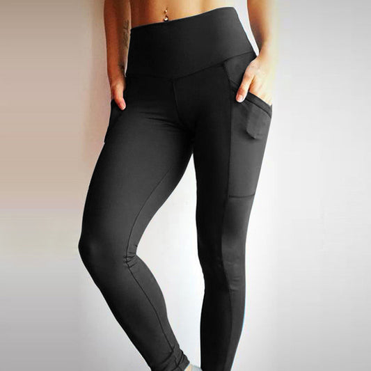 pants, female yoga pants cross-border sports fitness hot high waist side double pocket yoga pants female hips bodybuilding pants