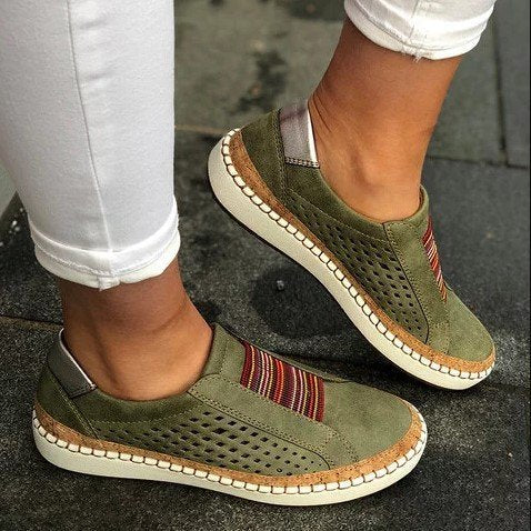 women's shoes, shoes flat round a pedal lazy shoes women's shoes color matching casual sports shoes