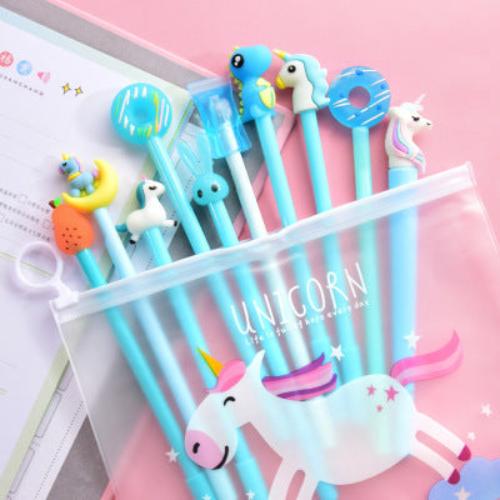 cute cartoon gel pen small fresh student stationery set combination pink signature pen