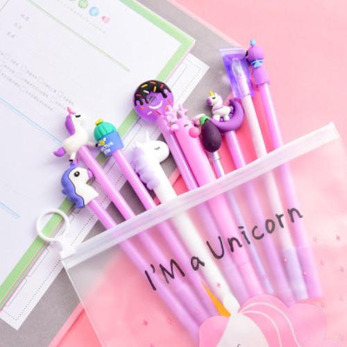 cute cartoon gel pen small fresh student stationery set combination pink signature pen