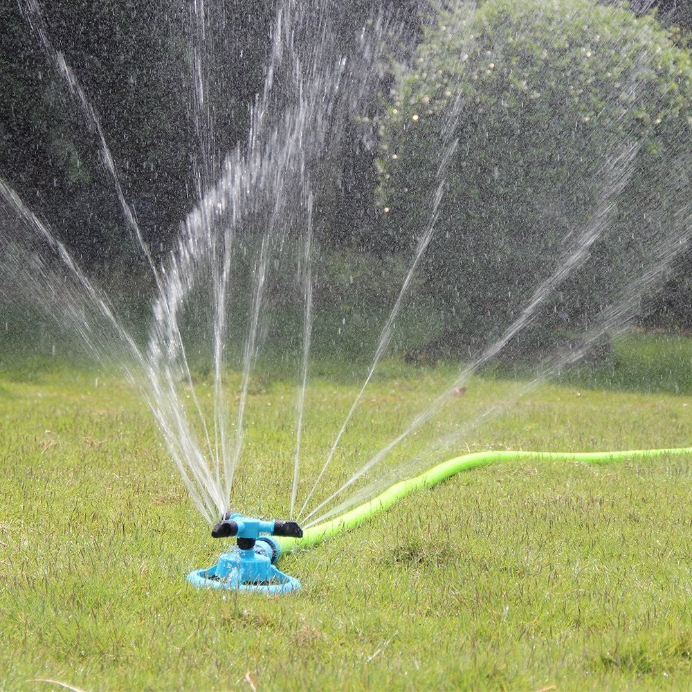 Garden lawn automatic rotating sprinkler garden garden watering small three-fork sprinkler gardening irrigation tool