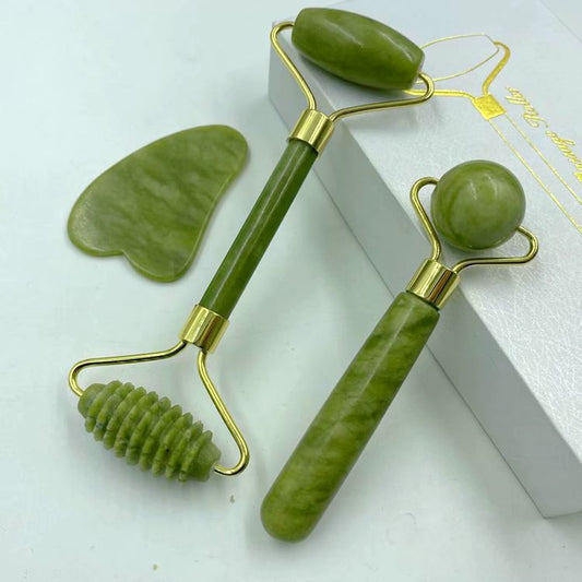 Natural jade beauty device double head roller jade roller face massage beauty device foreign trade jade wholesale