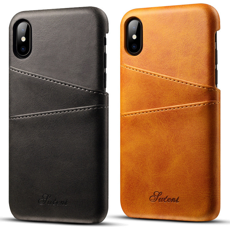 iphone Apple  phone  case  New application iphoneXSMax mobile phone case Apple 7plus leather case Maverick pattern note9 card protection case