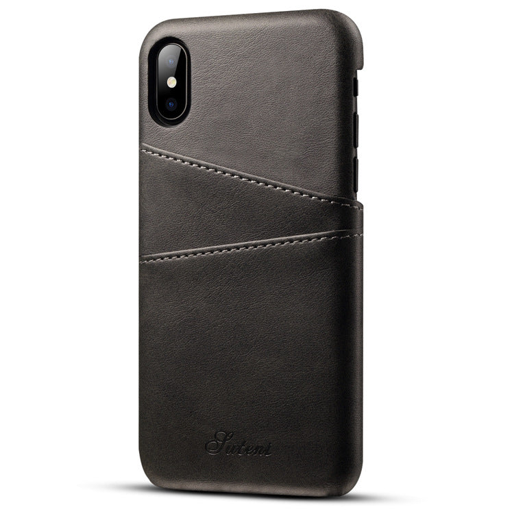 New application iphoneXSMax mobile phone case Apple 7plus leather case Maverick pattern note9 card protection case