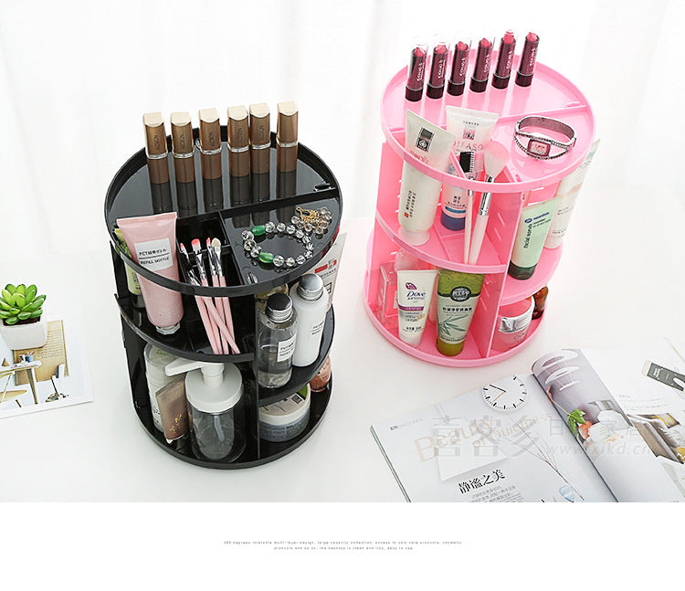 Desktop cosmetics storage box 360 rotating detachable lipstick finishing rack storage rack