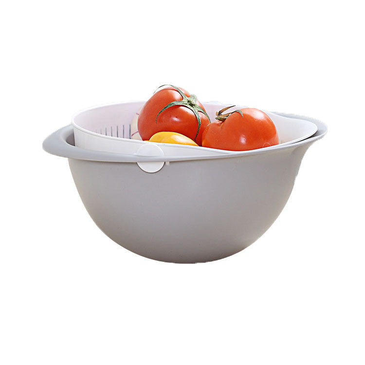 new multifunctional storage basket plastic portable round double drain basket fruit basket vegetable basket