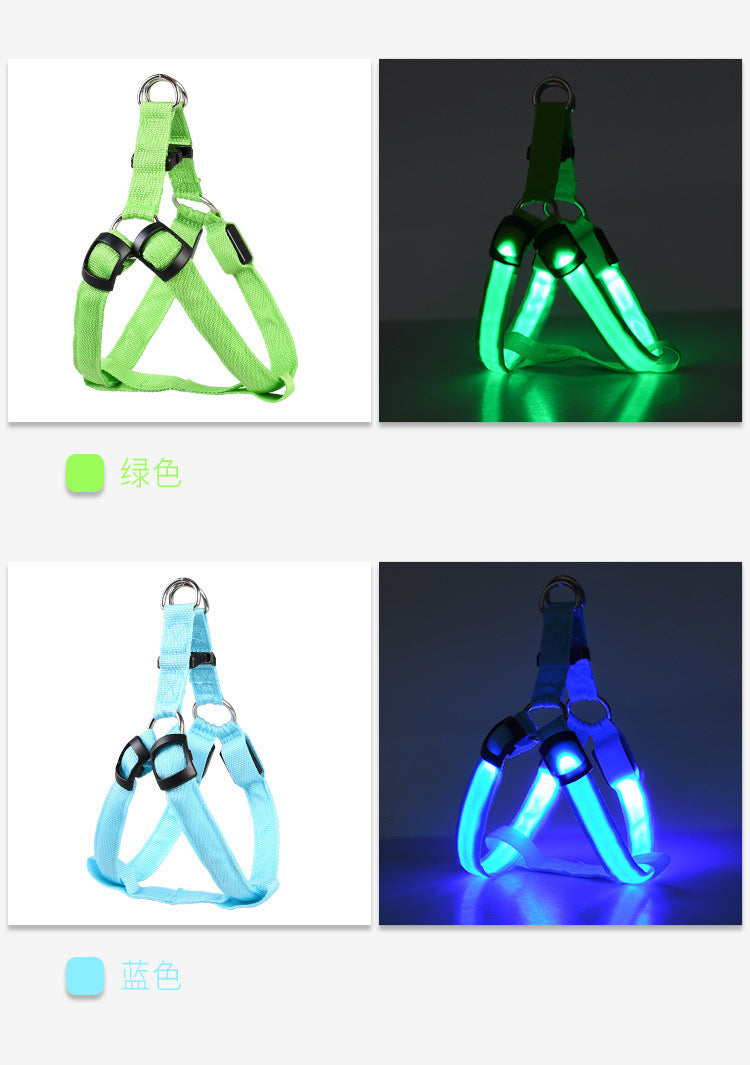 LED pet supplies LED luminous dog harness for medium and large dogs luminous dog aquarium lights led