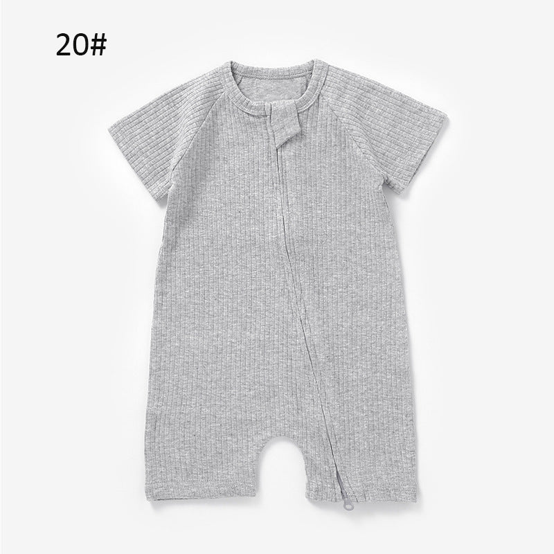 Foreign trade knitted romper short-sleeved romper ins style children's romper knitted baby romper onesie organic cotton romper