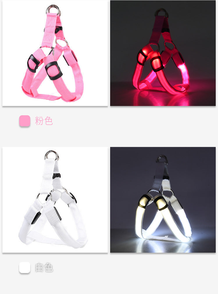 LED pet supplies LED luminous dog harness for medium and large dogs luminous dog aquarium lights led