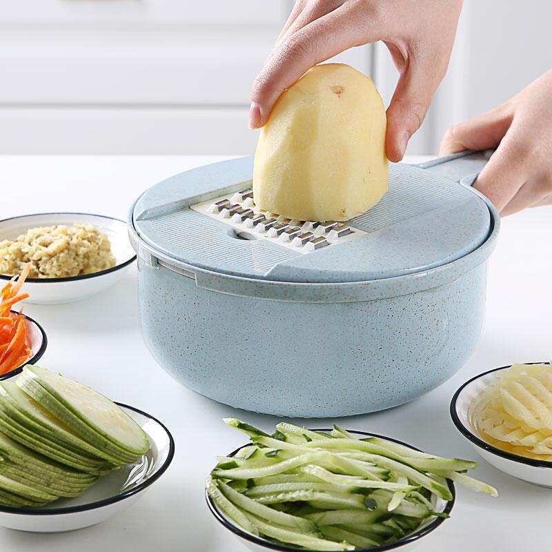 Slicer, Slicer VegetableMandoline Slicer Vegetable Slicer Potato Peeler Carrot Onion Grater with Strainer Vegetable Cutter 8 in 1 Kitchen Accessories