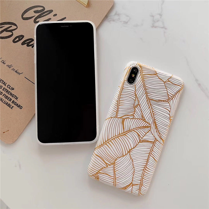 Case For iPhone 11 Pro Max Back Cover Marble Leaf Rose  IMD Silicone Shell on For Huawei P20 Lite P30 Pro Mate 20 Coque