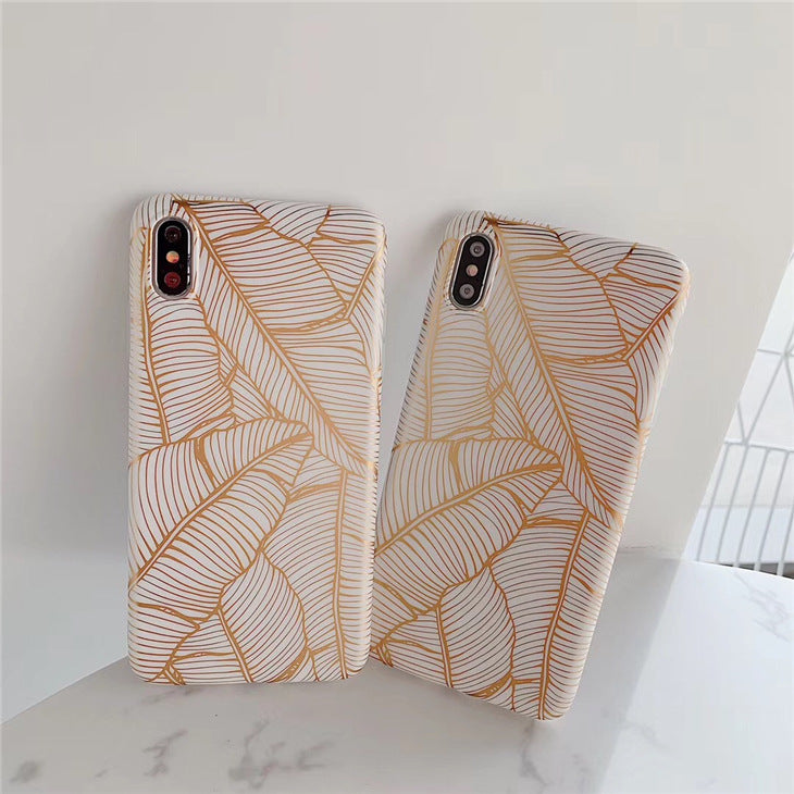 Case For iPhone 11 Pro Max Back Cover Marble Leaf Rose  IMD Silicone Shell on For Huawei P20 Lite P30 Pro Mate 20 Coque