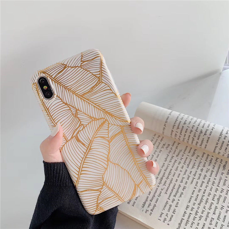 Case For iPhone 11 Pro Max Back Cover Marble Leaf Rose  IMD Silicone Shell on For Huawei P20 Lite P30 Pro Mate 20 Coque