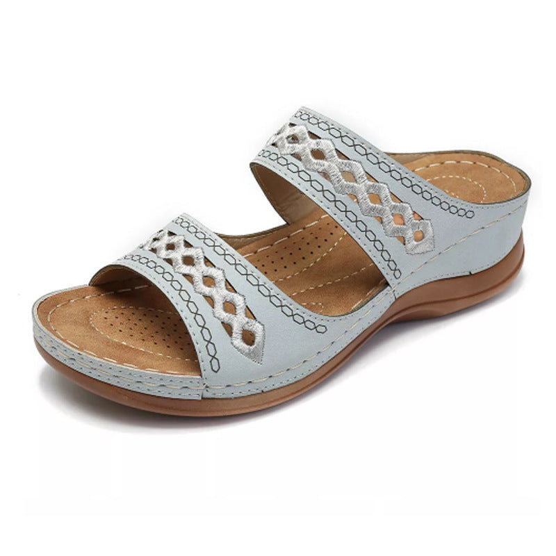 women's sandals cross-border car line non-slip light  retro wedge with comfortable slippers