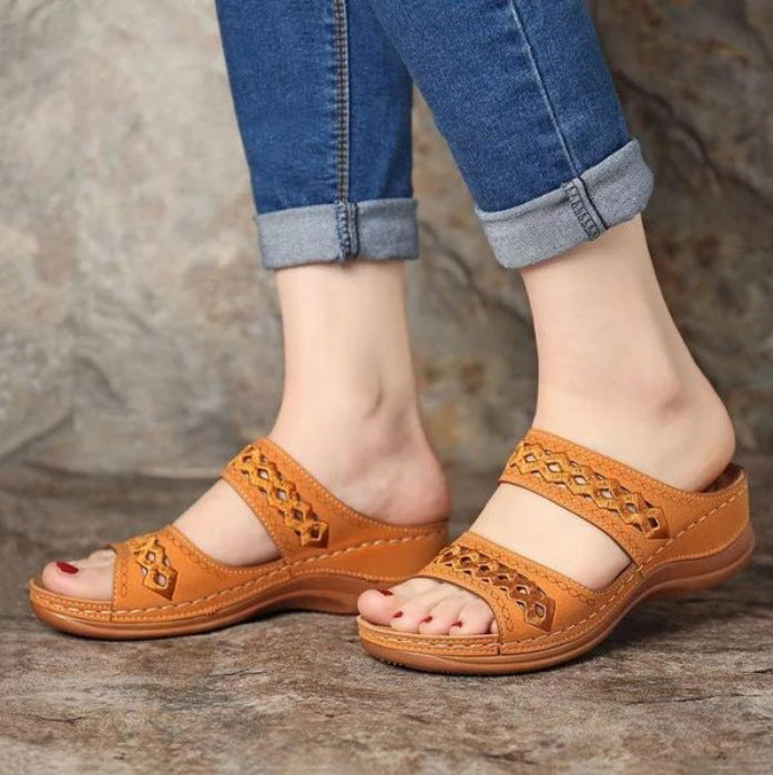 women's sandals cross-border car line non-slip light  retro wedge with comfortable slippers