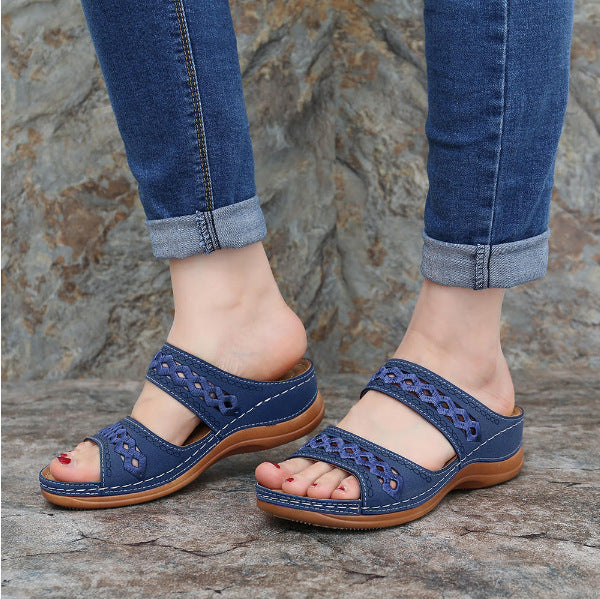 women's sandals cross-border car line non-slip light  retro wedge with comfortable slippers