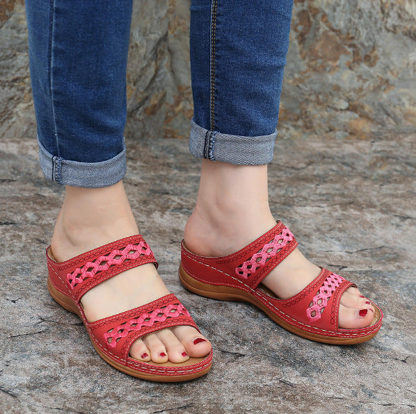 women's sandals cross-border car line non-slip light  retro wedge with comfortable slippers