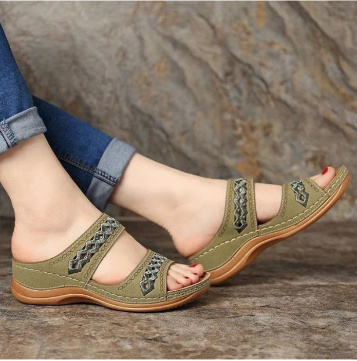 women's sandals cross-border car line non-slip light  retro wedge with comfortable slippers