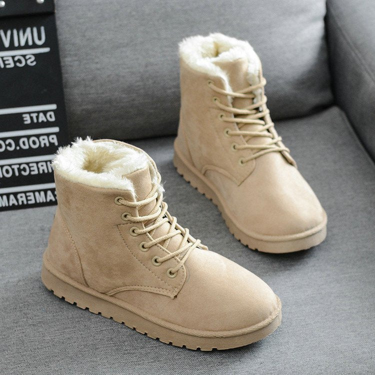 new wild version of autumn and winter plus velvet snow boots cotton shoes boots women's shoes students Martin boots women's boots