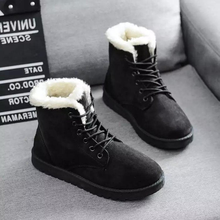 new wild version of autumn and winter plus velvet snow boots cotton shoes boots women's shoes students Martin boots women's boots