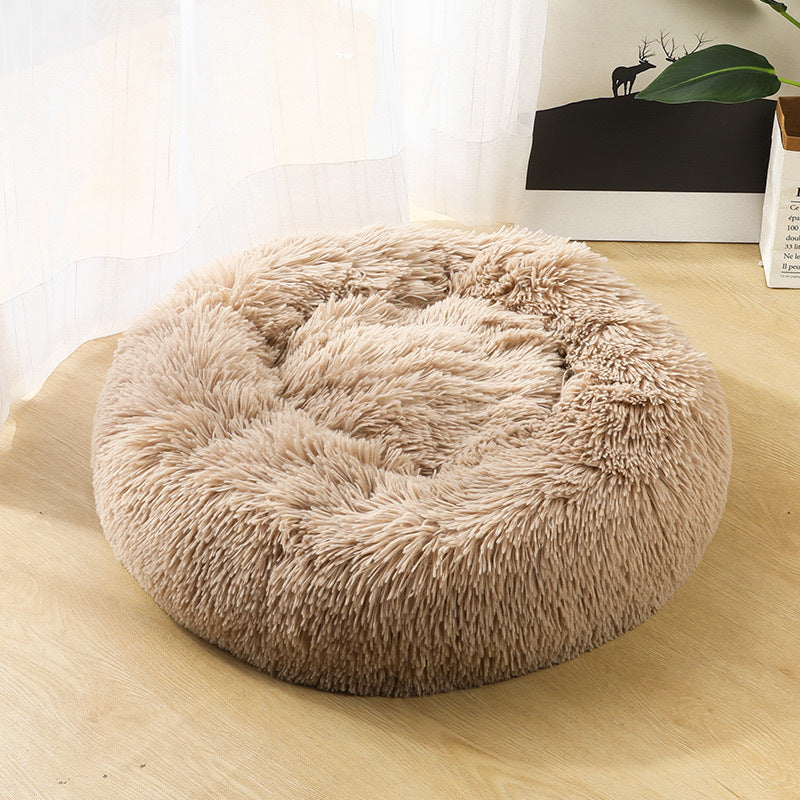 Manufacturers deep sleep dog kennel cat kennel round long-haired hair velvet autumn and winter nest pad cat mattress small and medium-sized dogs