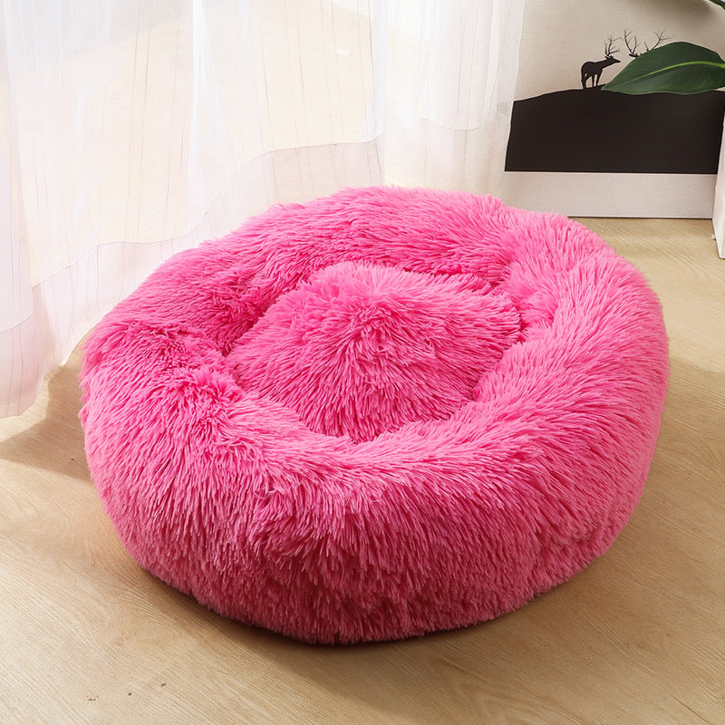 Manufacturers deep sleep dog kennel cat kennel round long-haired hair velvet autumn and winter nest pad cat mattress small and medium-sized dogs