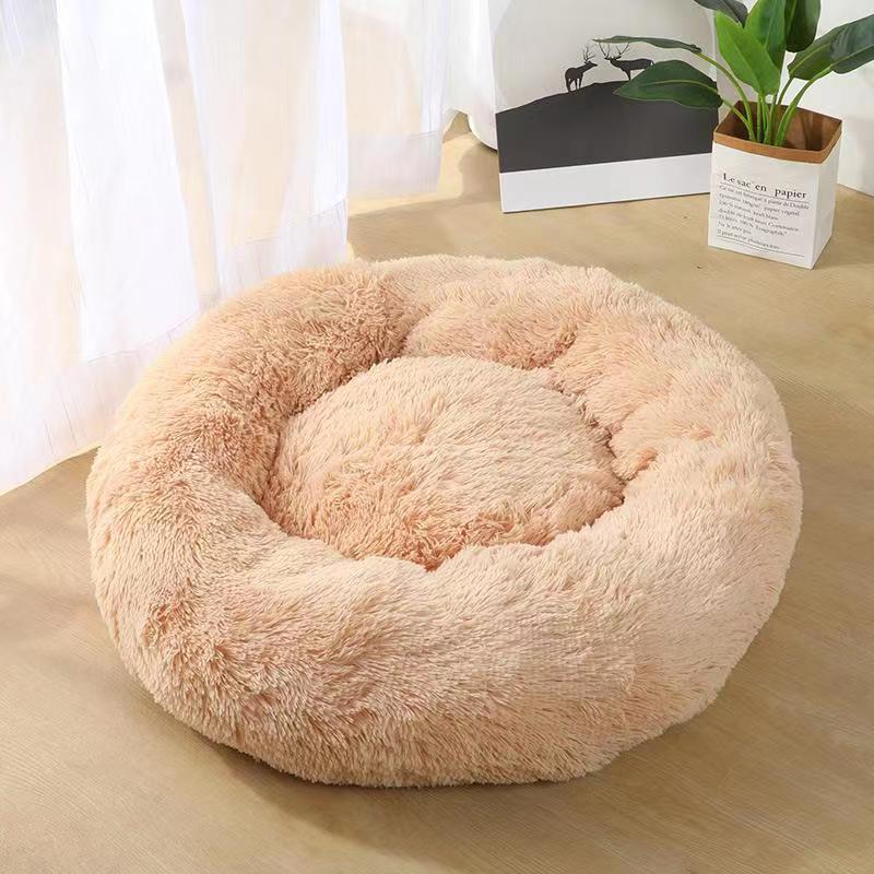 Manufacturers deep sleep dog kennel cat kennel round long-haired hair velvet autumn and winter nest pad cat mattress small and medium-sized dogs