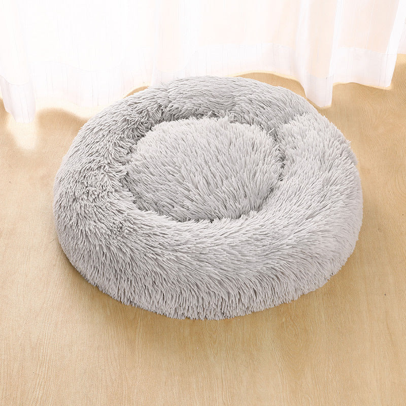 Manufacturers deep sleep dog kennel cat kennel round long-haired hair velvet autumn and winter nest pad cat mattress small and medium-sized dogs