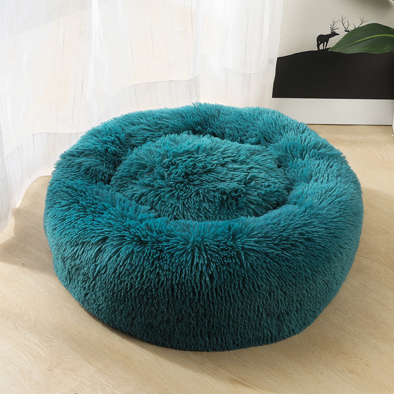 Manufacturers deep sleep dog kennel cat kennel round long-haired hair velvet autumn and winter nest pad cat mattress small and medium-sized dogs