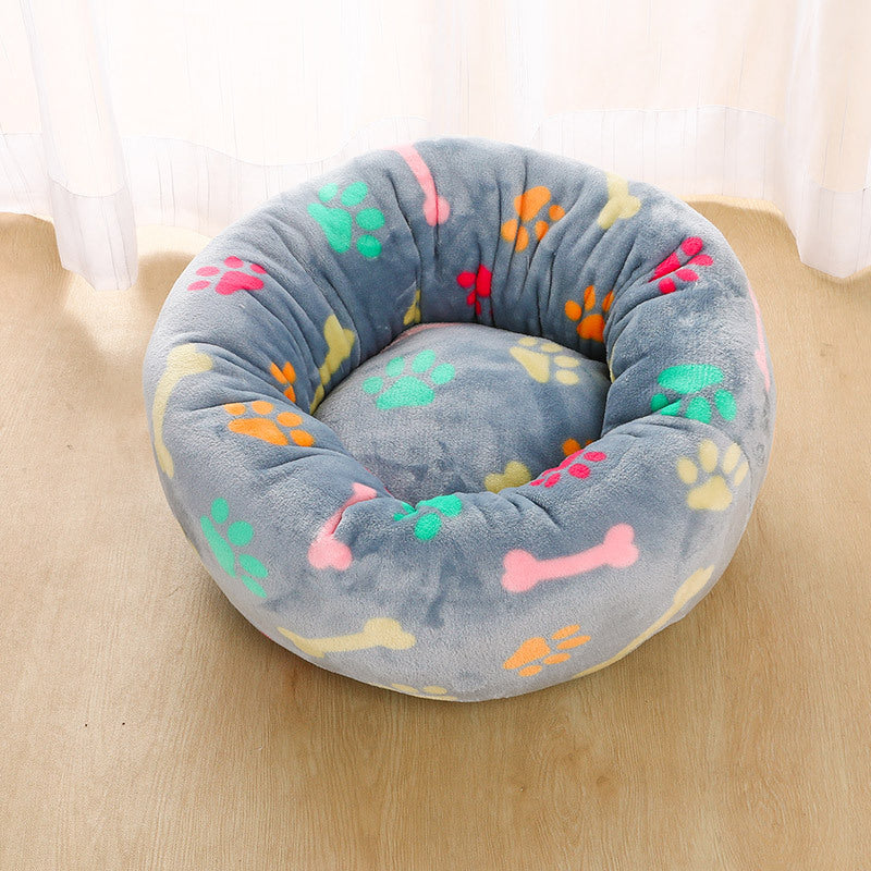 Manufacturers deep sleep dog kennel cat kennel round long-haired hair velvet autumn and winter nest pad cat mattress small and medium-sized dogs