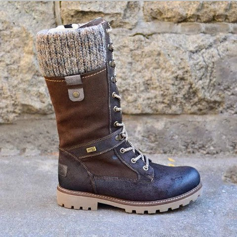 High quality Independent Station autumn and winter Europe and the United States round head low heel wool mouth side zipper large size medium boots Martin boots