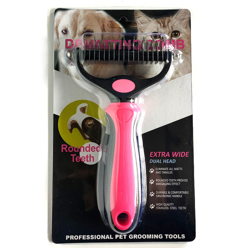 Pet Grooming and Cleaning Supplies Dog Comb Knot Knife Hair Removal Nail Rake Comb Stainless Steel Dog Comb For Long-haired Dogs