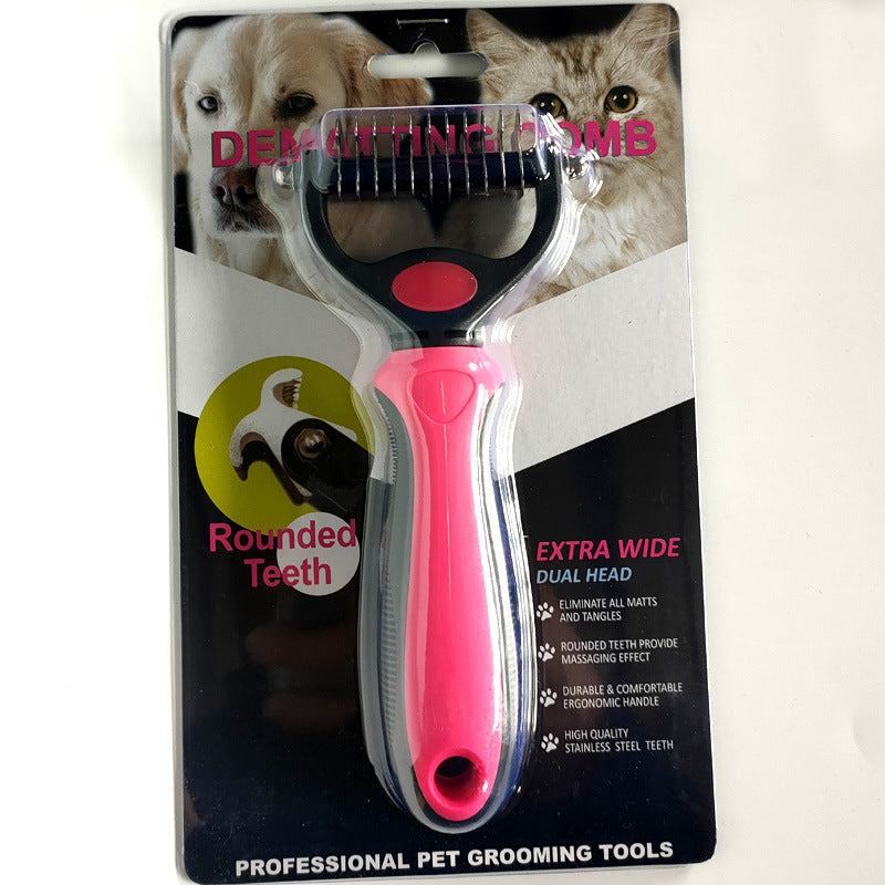 Pet Grooming and Cleaning Supplies Dog Comb Knot Knife Hair Removal Nail Rake Comb Stainless Steel Dog Comb For Long-haired Dogs