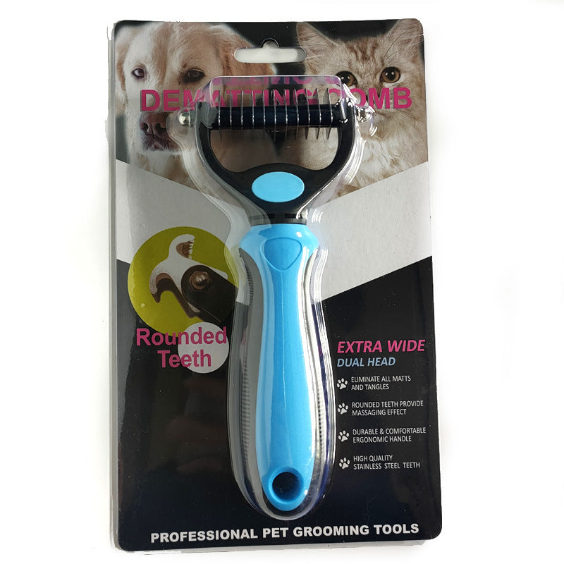 Pet Grooming and Cleaning Supplies Dog Comb Knot Knife Hair Removal Nail Rake Comb Stainless Steel Dog Comb For Long-haired Dogs