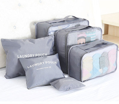 Travel storage bag 6 sets of large suitcase finishing bag outdoor home clothing sub-package thickening